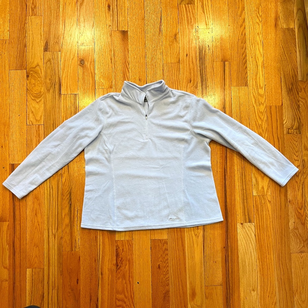 EDDIE BAUER Light Blue Quarter Zip Fleece Pullover 2XL